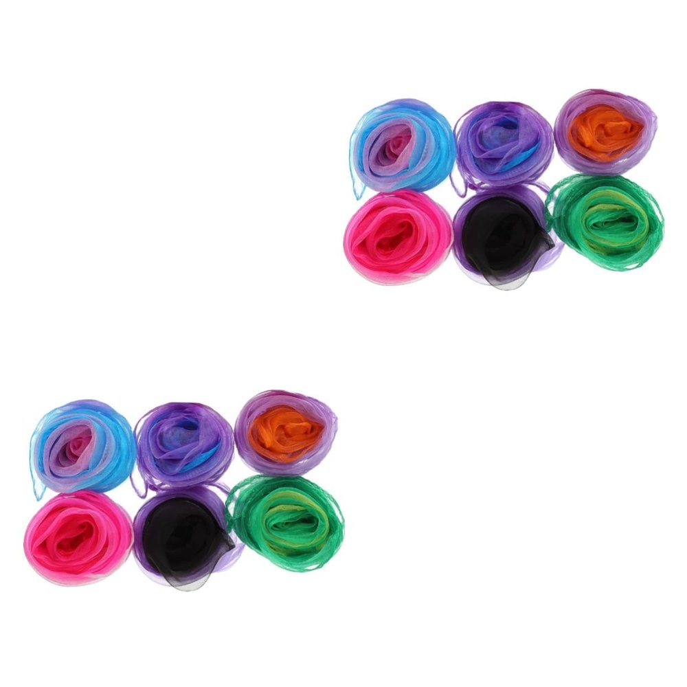 SAFIGLE 12pcs Dance Scarves for Boys and Girls Bright Juggling Props for Stage Random Colors for Dance Activities and Creative Play