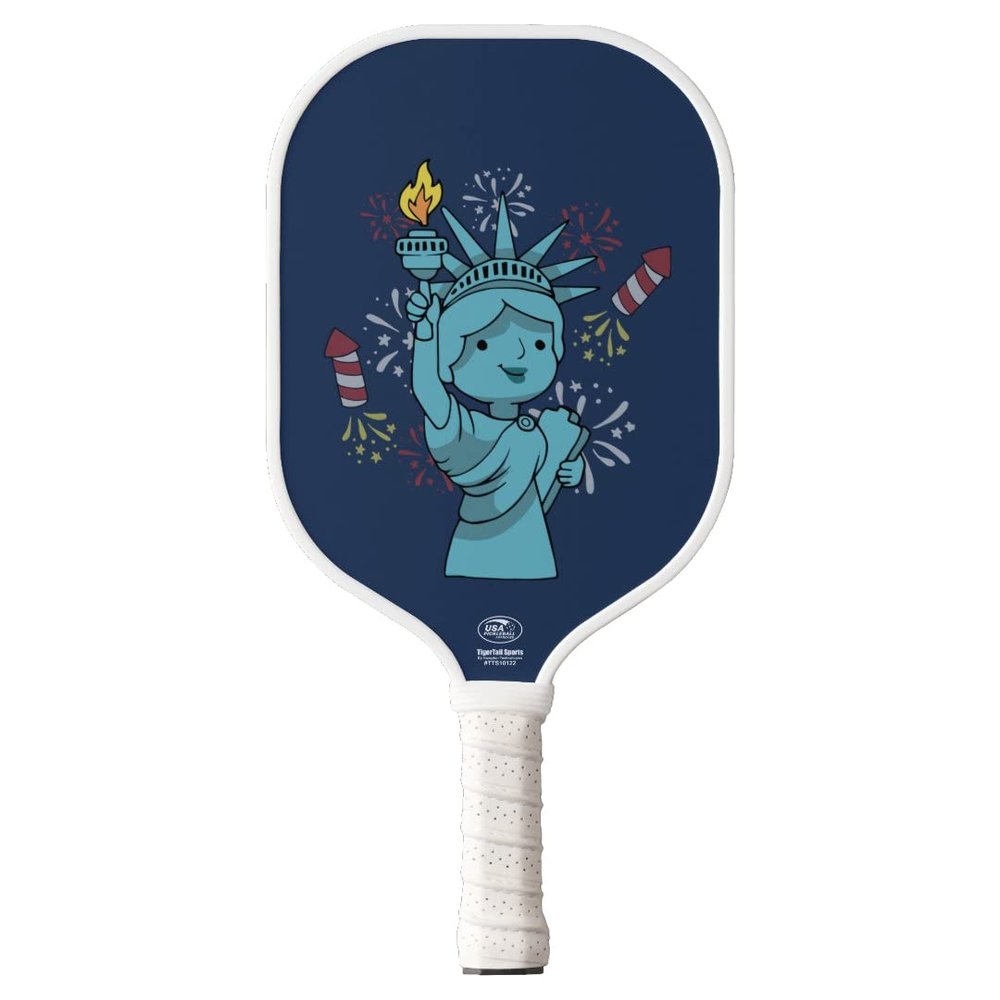 TigerTail Sports Liberty Fireworks Colorful Design Pickleball Paddle, USA Pickleball Approved, White Trim