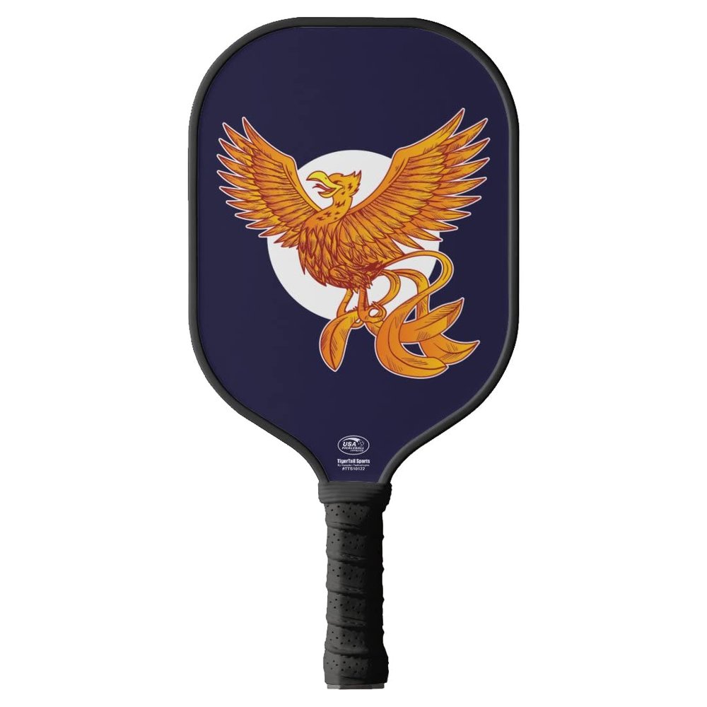 TigerTail Sports Phoenix Colorful Design Pickleball Paddle, USA Pickleball Approved, Black Trim