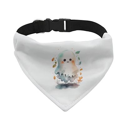 Cartoon Dog Ghost Pet Bandana Collar - Cute Scarf Collar - Halloween Dog Bandana - XL