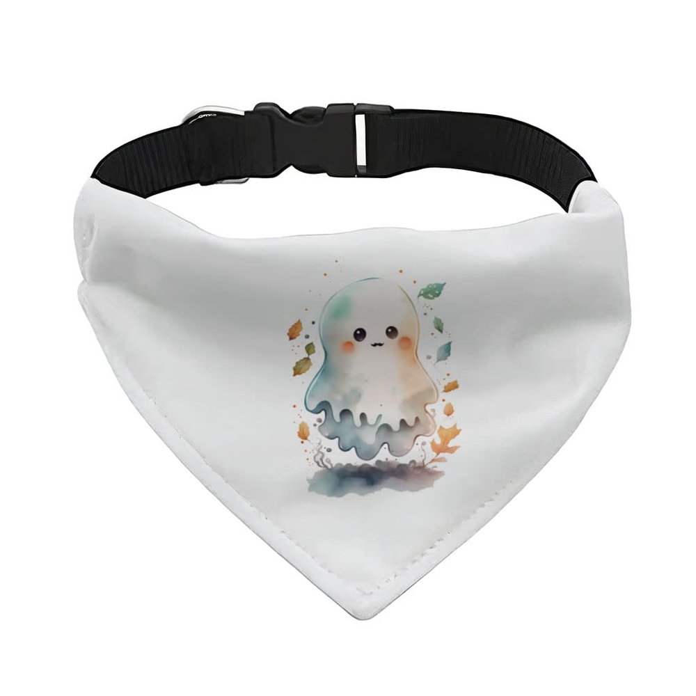 Cartoon Dog Ghost Pet Bandana Collar - Cute Scarf Collar - Halloween Dog Bandana - XL