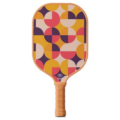 TigerTail Sports Groovy Design Colorful Design Pickleball Paddle, USA Pickleball Approved, Tan Trim