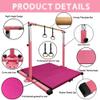 GBVUGY Gymnastics Kip Bar with Mat for Home Indoor Training,Horizontal Bar for Kids Girls Junior,Adjustable Arms from 3' - 5' Gym Equipment,1-4 Levels,300lbs Weight Capacity view 3