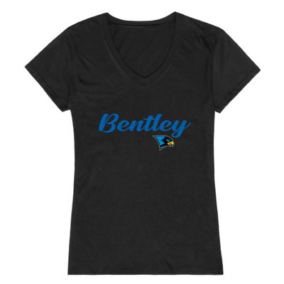 Bentley University Falcons Script Womens Tee T-Shirt - Black, X-Large
