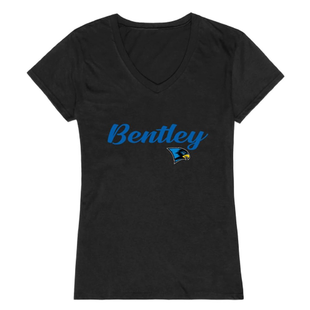 Bentley University Falcons Script Womens Tee T-Shirt - Black, X-Large