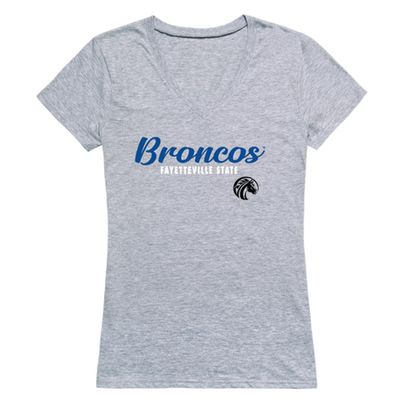 W Republic Fayetteville State Broncos Women's Script Tee T-Shirt - Heather Grey, Medium