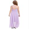 renvena One Shoulder Chiffon Flower Girl Dress Junior Kids Wedding Bridesmaid Gown Formal Party Dress Lavender 12 Years view 2