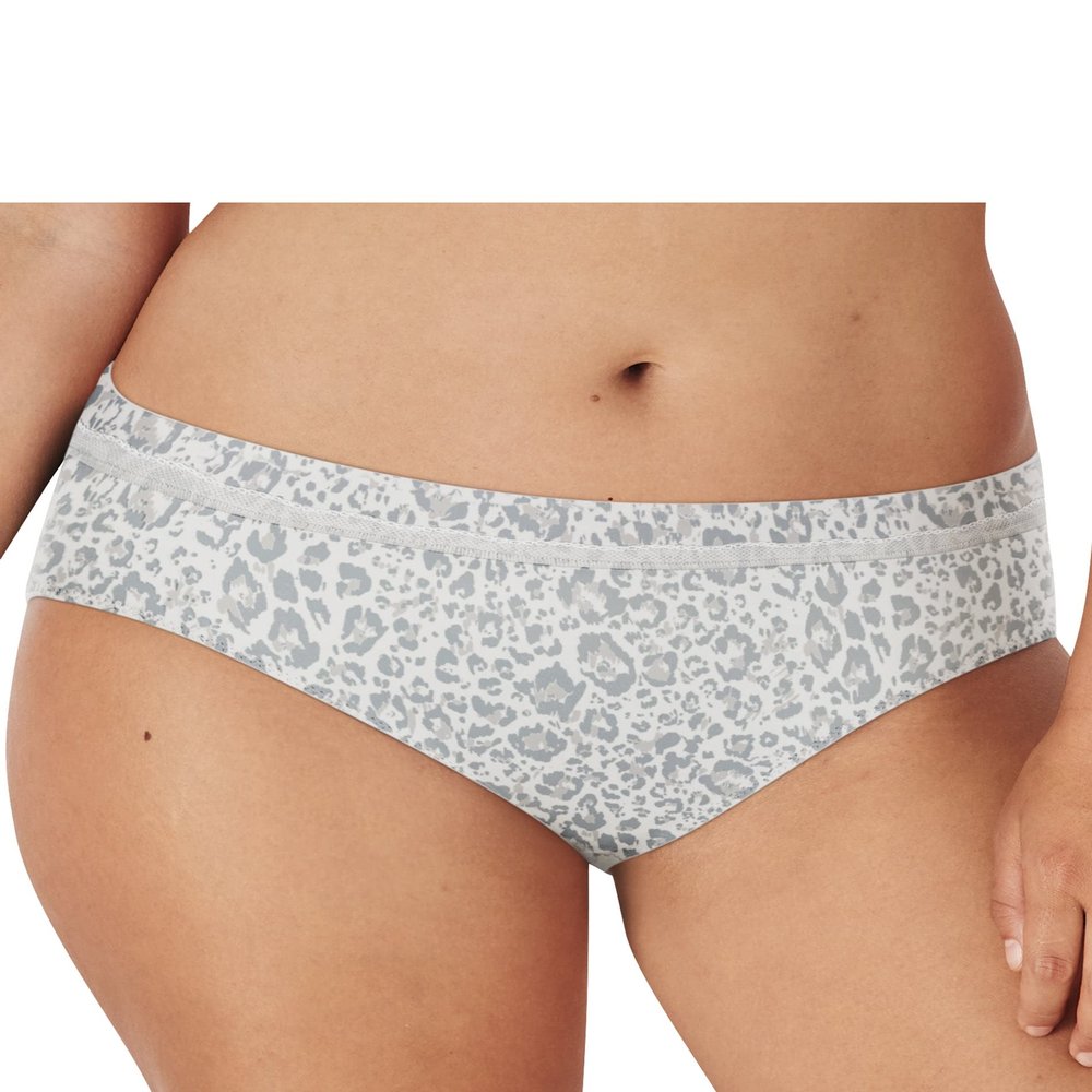 Bali Modern Microfiber Bikini, 6/M, Leopard Print Grey