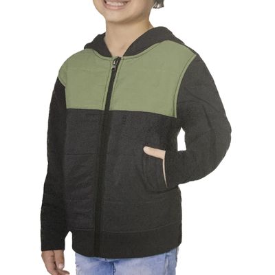 Glacier Performance Youth Boy's Fleece Lined Full Zip Hooded Jacket (as1, alpha, s, regular, regular, Black)