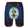 Belize Flag Belizean Men's Beach Shorts Drawstring Quick Dry Running Athletic Shorts Comfortable Loose Gym Shorts Swimsuit Pants with Pockets Medium White view 2