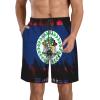 Belize Flag Belizean Men's Beach Shorts Drawstring Quick Dry Running Athletic Shorts Comfortable Loose Gym Shorts Swimsuit Pants with Pockets Medium White view 3