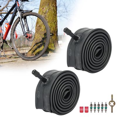 RUTU 70038/45c Inner Tube, 700x40C Bike Tube with 35mm Schrader Valve and Installation Accessories - Premium Heavy Duty Butyl Inner Tube - 2 Pack