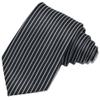 Geotae Zerun New Classic Men's Striped Silk Tie Necktie (Black Vertical) view 1