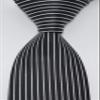 Geotae Zerun New Classic Men's Striped Silk Tie Necktie (Black Vertical) view 2