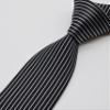 Geotae Zerun New Classic Men's Striped Silk Tie Necktie (Black Vertical) view 3