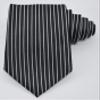 Geotae Zerun New Classic Men's Striped Silk Tie Necktie (Black Vertical) view 4