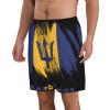 Barbados Flag Barbadian Men's Beach Shorts Drawstring Quick Dry Running Athletic Shorts Comfortable Loose Gym Shorts Swimsuit Pants with Pockets Medium White view 4