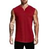 Vogrtcc Men V-Neck Tank Top Vest Gym Clothing Sleeveless Shirt Workout Sports Singlets Red view 1