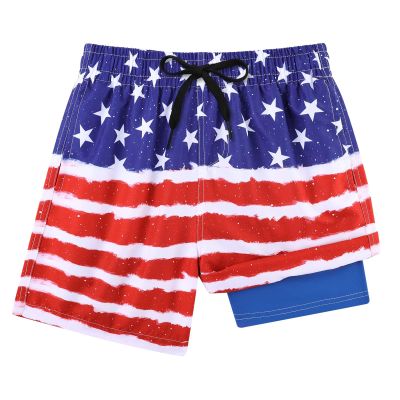 Cozople Boys Pineapple Quick Dry Swim Trunks UPF50+ Stretchy Compression Liner Swim Shorts Summer Cool Boardshorts for Kids Casual Athletic Swimwear
