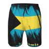 Bahamia Flag Bahamian Men's Beach Shorts Drawstring Quick Dry Running Athletic Shorts Comfortable Loose Gym Shorts Swimsuit Pants with Pockets Medium White view 2