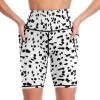 Dalmatian Pattern Women's Yoga Shorts High Waist Biker Workout Running Pants with Pockets view 1