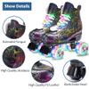 Roller Skates Women Men - Microfiber Leather Roller Skate Classic High Top Double Row Roller Skates for Indoor Outdoor with Light up Shoe Laces (Flash Wheel, 39-US Men 6.5= Women 7.5) view 3