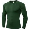 Dark Green Compression Shirts Long Sleeve Men Cool Dry Athletic Workout Running T-Shirt Top Sport Baselayer Undershirt