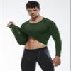 Dark Green Compression Shirts Long Sleeve Men Cool Dry Athletic Workout Running T-Shirt Top Sport Baselayer Undershirt view 2