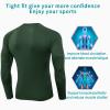 Dark Green Compression Shirts Long Sleeve Men Cool Dry Athletic Workout Running T-Shirt Top Sport Baselayer Undershirt view 3