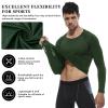 Dark Green Compression Shirts Long Sleeve Men Cool Dry Athletic Workout Running T-Shirt Top Sport Baselayer Undershirt view 4