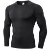Black Compression Shirts Long Sleeve Men Cool Dry Athletic Workout Running T-Shirts Tops Sports Baselayer Undershirts view 1