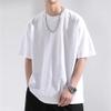 Maiyifu-GJ Men's Heavyweight Cotton Short Sleeve Plain Loose Workout Gym Streetwear Shirts Loose Hipster Gym Tee Top (White,US SIZE XS Asia S) view 3