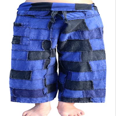 RaanPahMuang Thai Fisherman Pants Loose Yoga, Pirate, Harem, 100% Cotton, Unisex Mens Womens Kimono, X-Small-Small, Dark Navy Blue Black
