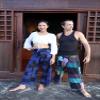 RaanPahMuang Thai Fisherman Pants Loose Yoga, Pirate, Harem, 100% Cotton, Unisex Mens Womens Kimono, X-Small-Small, Dark Navy Blue Black view 4