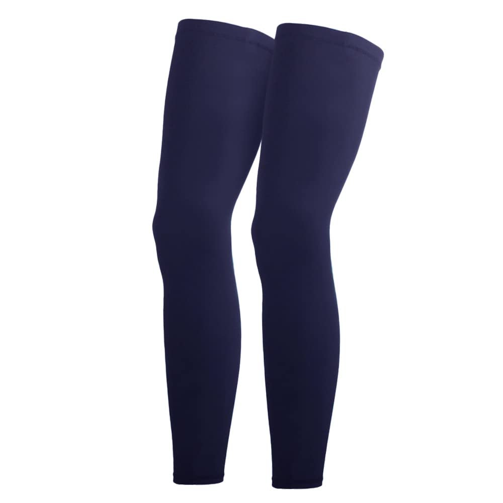 One Pair Compression Leg Sleeves Men Women Running Basketball Dark Blue-XXL