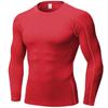Red Compression Shirts Mens Long Sleeve Cool Dry Athletic Workout Running T-Shirts Tops Sports Baselayer Undershirts view 1