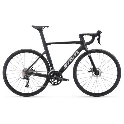 SAVADECK Carbon Disc Road Bike, Integrated Design Racing Bicycle Carbon Frame Carbon Fork with Shimano SORA R3000 Derailleur System 18 Speed Disc Brake Road Bike for Men or Women(Black,56cm)