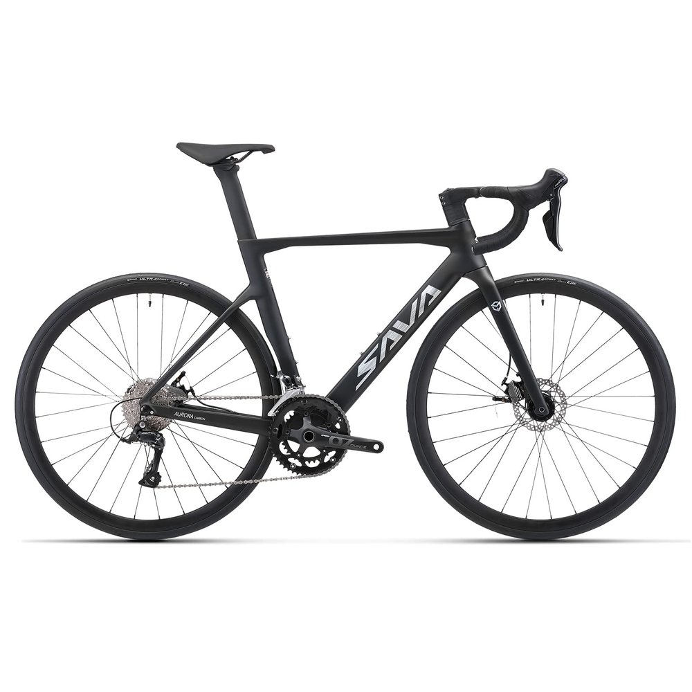 SAVADECK Carbon Disc Road Bike, Integrated Design Racing Bicycle Carbon Frame Carbon Fork with Shimano SORA R3000 Derailleur System 18 Speed Disc Brake Road Bike for Men or Women(Black,56cm)