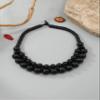 COLORFUL BLING Ethnic Large Chunky Wooden Beaded Necklaces Boho African Statement Necklace Handmade Tribal Collar Choker Bib Jewelry-joint black view 3