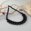 COLORFUL BLING Ethnic Large Chunky Wooden Beaded Necklaces Boho African Statement Necklace Handmade Tribal Collar Choker Bib Jewelry-joint black view 4