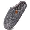 COFACE Mens Memory Foam House Slippers Slip On Cozy Scuff Plaid Shoes Indoor/Outdoor with Arch Support,Grey Size 12 view 1