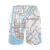 New York Subway Map Men's Swim Trunks Beach Shorts with Pockets Drawstring Casual Pant view 3