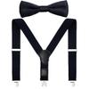 CEAJOO Boys' Suspenders and Bow Tie Set Adjustable 24" Black view 1