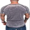 Maiyifu-GJ Men's Fashion Pleated Raglan Workout T Shirts Muscle Gym Athletic Short Sleeves Hipster Bodybuilding Tee Top (Light Gray 1,US SIZE XXL Asia 3XL) view 3