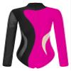 Freebily Womens Sheer Mesh Long Sleeve Bodysuit Sequined Mock Neck Tassel Leotards Dancewear Black&Rose A Medium view 4