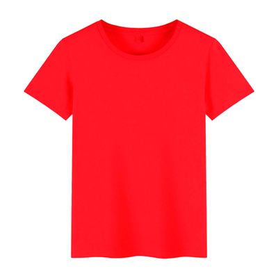 Maiyifu-GJ Men's Crewneck Cotton Blending Short Sleeve Regular-Fit Solid Color Workout T Shirts Cool Moisture-Wicking Tee Top (Red,US SIZE XL Asia XXL)