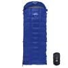 OMVMO 0 20 Degrees F Camping Sleeping Bag for Adults,4 Season Rectangle Down Fiber Sleeping Bag for Camping Hiking,Used as Blanket Quilt or Cloak (Darkblue/0/Right Zipper, Long(Fits up to 6'6'')) view 1