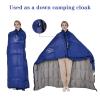 OMVMO 0 20 Degrees F Camping Sleeping Bag for Adults,4 Season Rectangle Down Fiber Sleeping Bag for Camping Hiking,Used as Blanket Quilt or Cloak (Darkblue/0/Right Zipper, Long(Fits up to 6'6'')) view 4