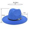 Women Fedoras Hat with Belt Buckle Wide Brim Sunscreen Straw Hat Outdoor Travel Sun Hats Bowler Hat Bucket Hats (Orange, One Size) view 2