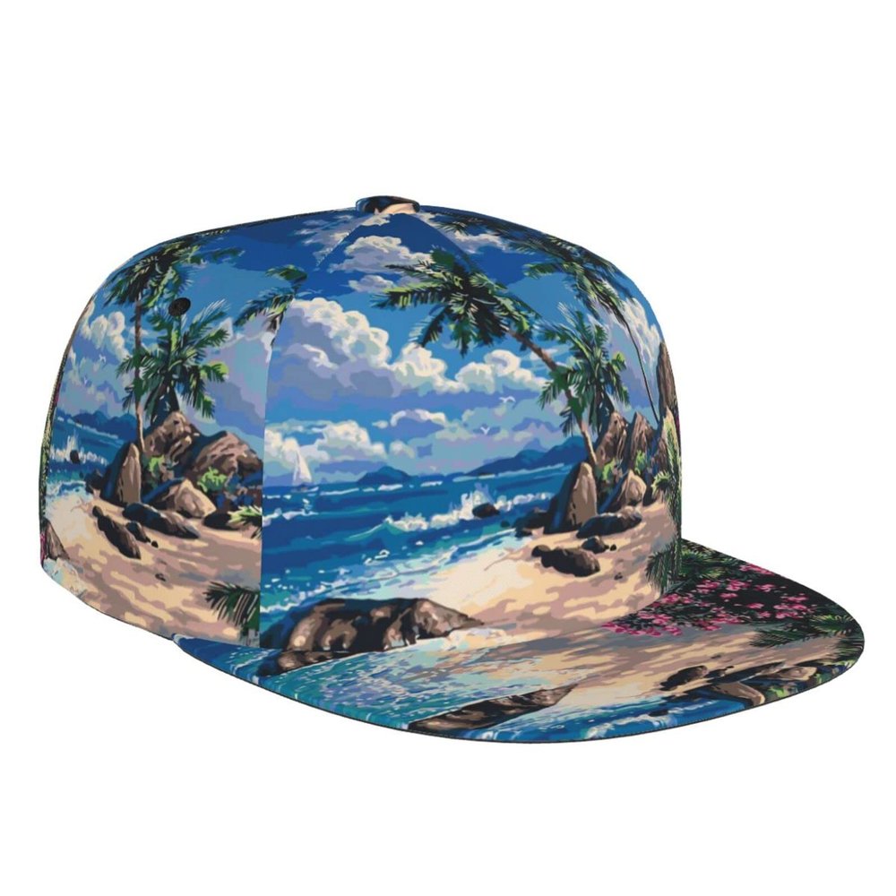 Cute Palm Trees Sunset Baseball Cap Mesh Trucker Hats for Men Women Adjustable Outdoor Hawaiian Snapback Sun Hat